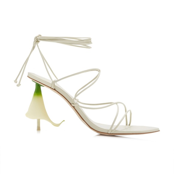 cult gaia Shoes - Cult Gaia Yellow and Cream Heels